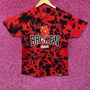 Broken Promises x Hot Stuff Curious Red & Black Tie Dye T-Shirt Small